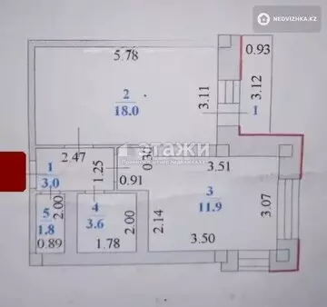 43 м², 1-комнатная квартира, этаж 6 из 10, 43 м², изображение - 5