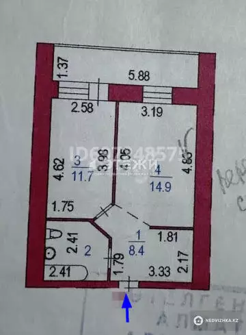 44 м², 1-комнатная квартира, этаж 12 из 12, 44 м², изображение - 6