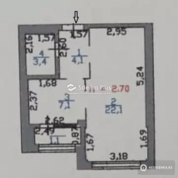 38 м², 1-комнатная квартира, этаж 8 из 9, 38 м², изображение - 4