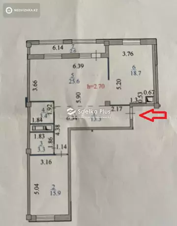 3-комнатная квартира, этаж 2 из 12, 83 м²