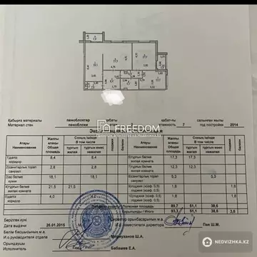 3-комнатная квартира, этаж 2 из 7, 93 м²