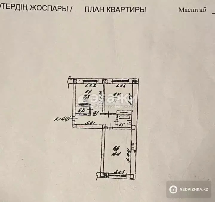 50 м², 2-комнатная квартира, этаж 1 из 5, 50 м², изображение - 1