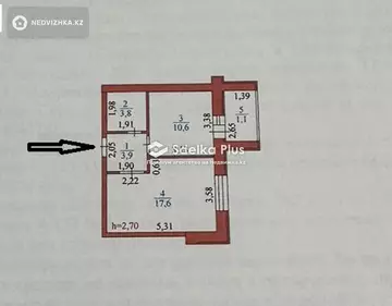 37.4 м², 1-комнатная квартира, этаж 7 из 9, 37 м², изображение - 0