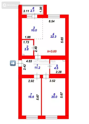 91 м², 3-комнатная квартира, этаж 6 из 12, 91 м², изображение - 11