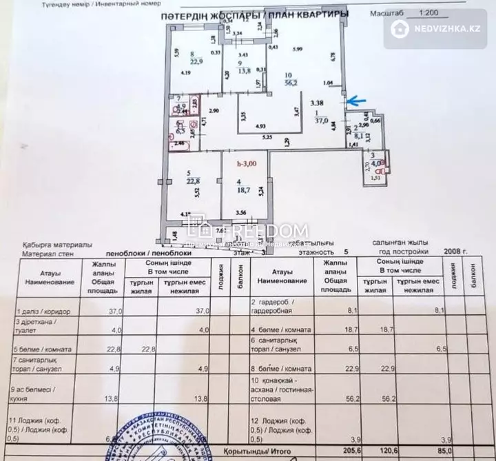 206 м², 4-комнатная квартира, этаж 3 из 5, 206 м², изображение - 1