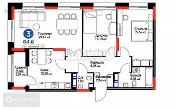 85 м², 3-комнатная квартира, этаж 5 из 12, 85 м², изображение - 0