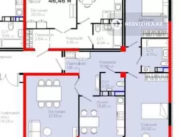 100 м², 3-комнатная квартира, этаж 11 из 12, 100 м², изображение - 9