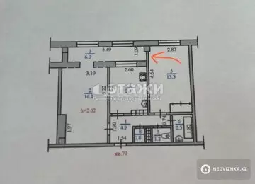 53 м², 2-комнатная квартира, этаж 5 из 5, 53 м², изображение - 13