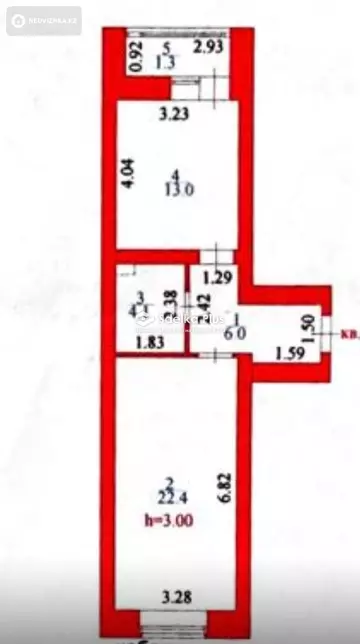 47 м², 2-комнатная квартира, этаж 4 из 9, 47 м², изображение - 0