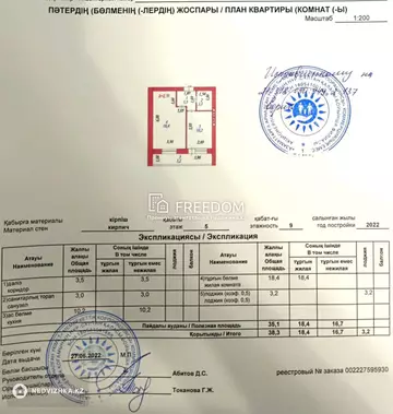 39 м², 1-комнатная квартира, этаж 5 из 9, 39 м², изображение - 5