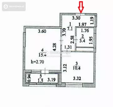 2-комнатная квартира, этаж 11 из 13, 40 м²