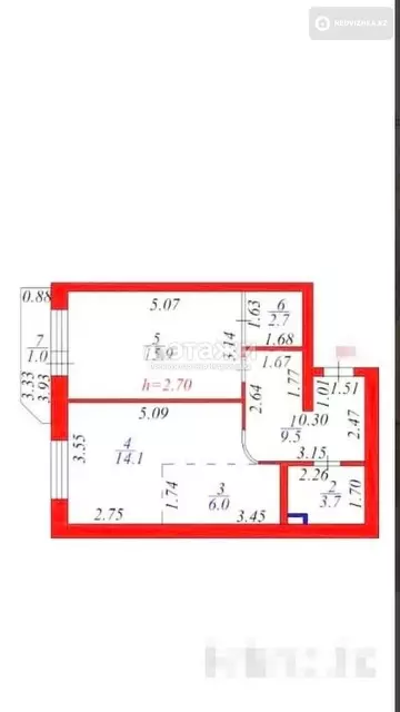 53 м², 2-комнатная квартира, этаж 9 из 12, 53 м², изображение - 0