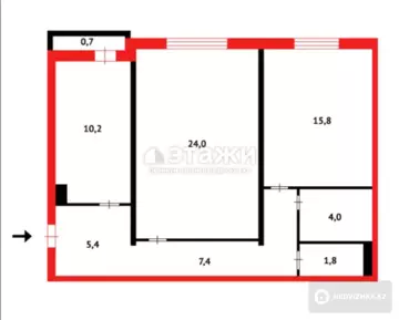 70 м², 2-комнатная квартира, этаж 1 из 9, 70 м², изображение - 6