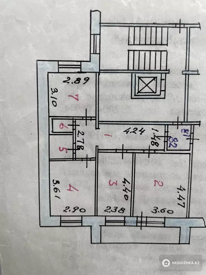 64 м², 3-комнатная квартира, этаж 7 из 9, 64 м², изображение - 1