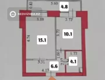 37.2 м², 1-комнатная квартира, этаж 9 из 9, 37 м², изображение - 24