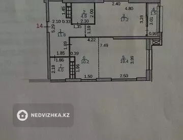 2-комнатная квартира, этаж 5 из 12, 69 м²