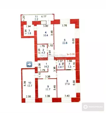 4-комнатная квартира, этаж 6 из 10, 105 м²