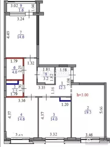 87 м², 3-комнатная квартира, этаж 9 из 16, 87 м², изображение - 8