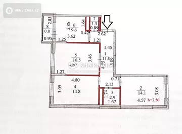 72 м², 3-комнатная квартира, этаж 6 из 7, 72 м², изображение - 0