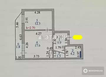 44.4 м², 1-комнатная квартира, этаж 14 из 17, 44 м², изображение - 23