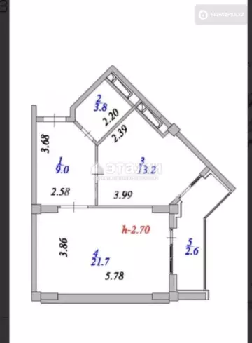 1-комнатная квартира, этаж 10 из 10, 50 м²