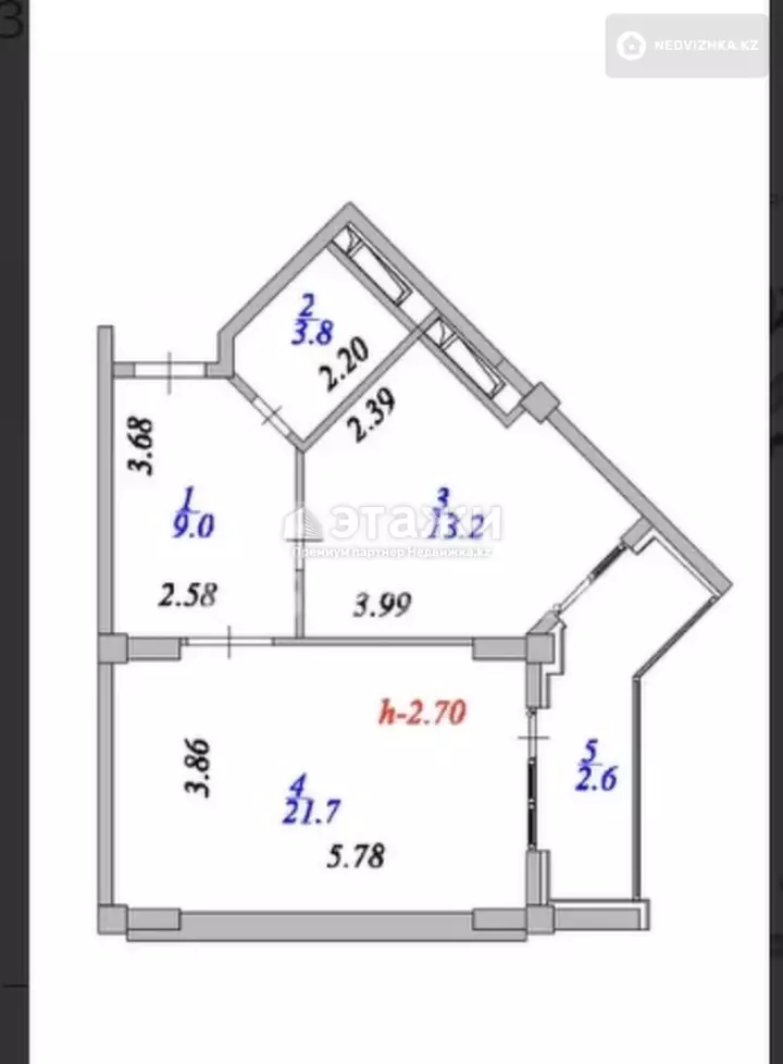 50.3 м², 1-комнатная квартира, этаж 10 из 10, 50 м², изображение - 1