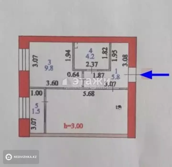 39.2 м², 1-комнатная квартира, этаж 6 из 12, 39 м², изображение - 1