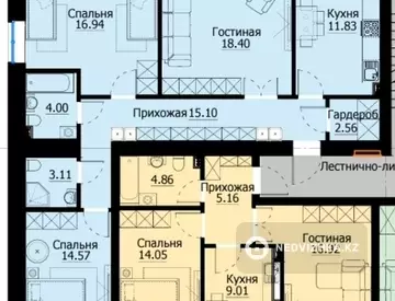 90 м², 3-комнатная квартира, этаж 5 из 9, 90 м², изображение - 0