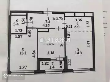 56.2 м², 3-комнатная квартира, этаж 15 из 19, 56 м², изображение - 13