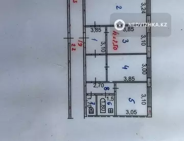 3-комнатная квартира, этаж 3 из 5, 73 м²