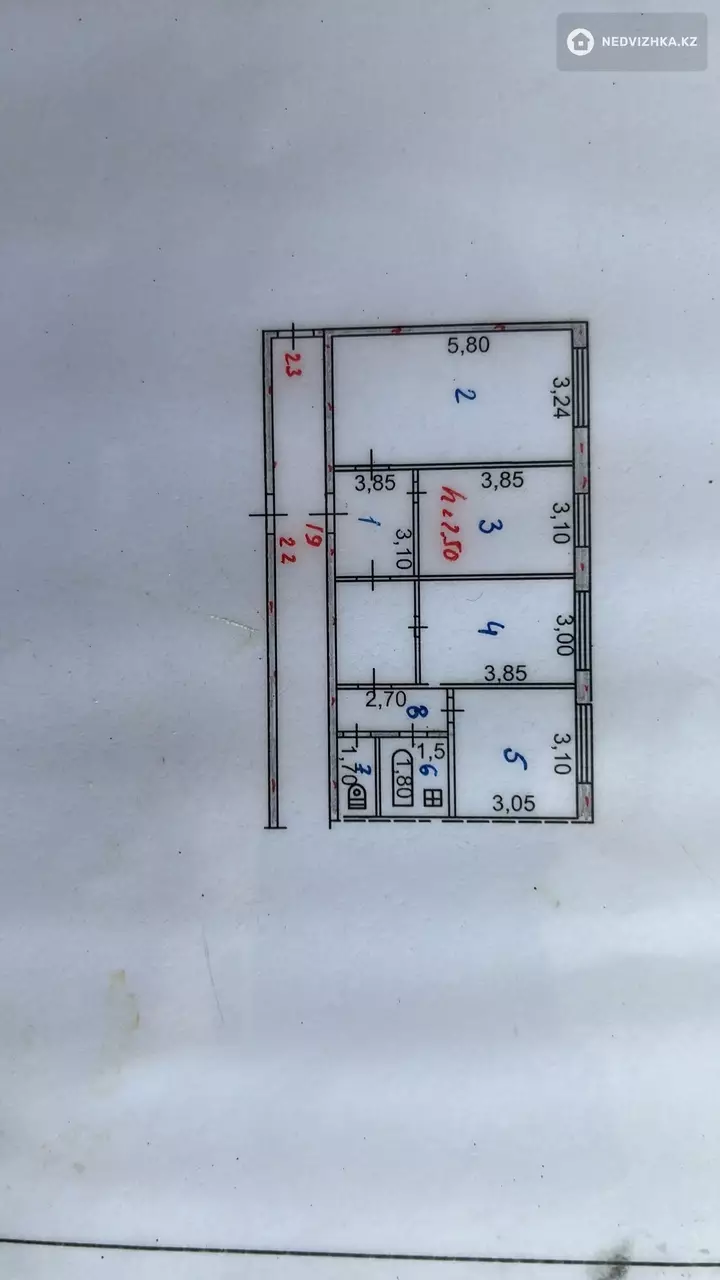 72.8 м², 3-комнатная квартира, этаж 3 из 5, 73 м², изображение - 1