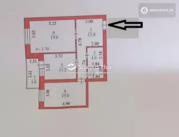 2-комнатная квартира, этаж 4 из 9, 65 м²