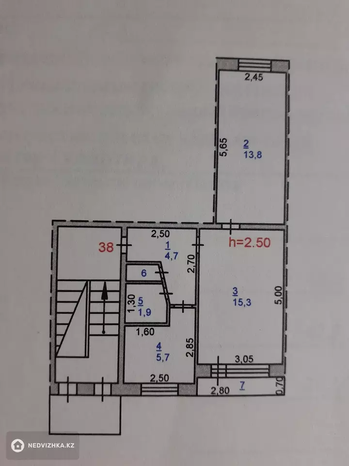 43.3 м², 2-комнатная квартира, этаж 1 из 5, 43 м², изображение - 1