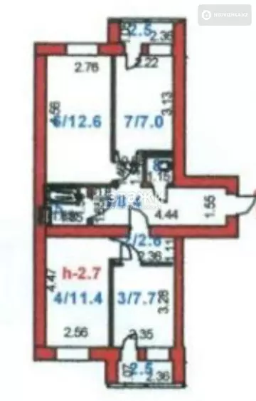 56.6 м², 3-комнатная квартира, этаж 1 из 5, 57 м², изображение - 19