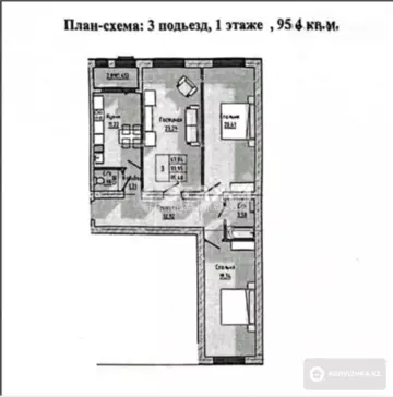 95.4 м², 3-комнатная квартира, этаж 1 из 4, 95 м², изображение - 9