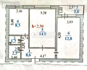 50 м², 2-комнатная квартира, этаж 5 из 5, 50 м², изображение - 9