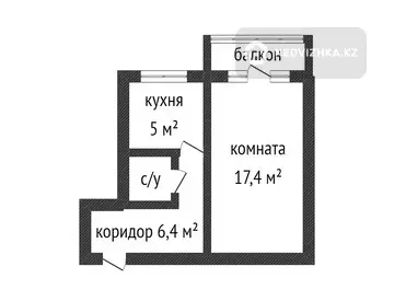 31.7 м², 1-комнатная квартира, этаж 4 из 5, 32 м², изображение - 14