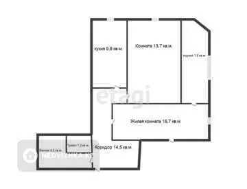 63.7 м², 2-комнатная квартира, этаж 3 из 9, 64 м², изображение - 11