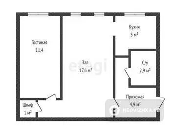 44 м², 2-комнатная квартира, этаж 1 из 5, 44 м², изображение - 8