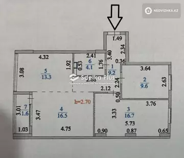 72 м², 3-комнатная квартира, этаж 2 из 9, 72 м², изображение - 4