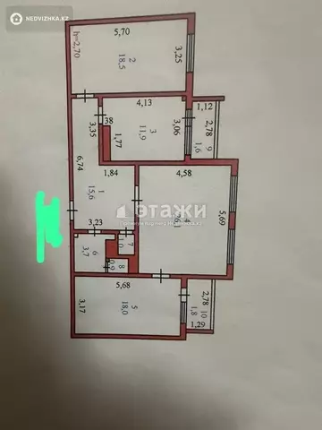 99.1 м², 3-комнатная квартира, этаж 5 из 9, 99 м², изображение - 27