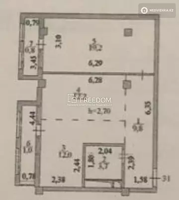 2-комнатная квартира, этаж 9 из 10, 58 м²