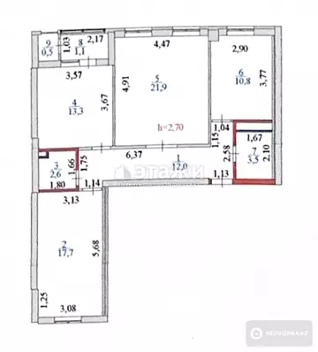 83.4 м², 3-комнатная квартира, этаж 4 из 16, 83 м², изображение - 24