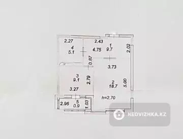 1-комнатная квартира, этаж 4 из 9, 44 м²