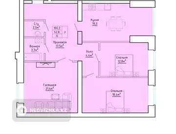 100.2 м², 3-комнатная квартира, этаж 5 из 5, 100 м², изображение - 3