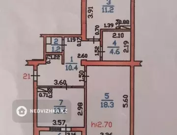 59 м², 2-комнатная квартира, этаж 2 из 5, 59 м², изображение - 3