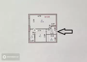 1-комнатная квартира, этаж 9 из 17, 42 м²