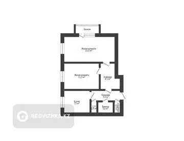 47.3 м², 2-комнатная квартира, этаж 2 из 3, 47 м², изображение - 12