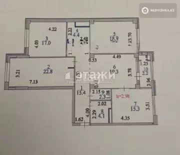 4-комнатная квартира, этаж 2 из 10, 122 м²