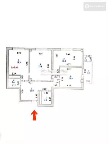 3-комнатная квартира, этаж 9 из 16, 106 м²